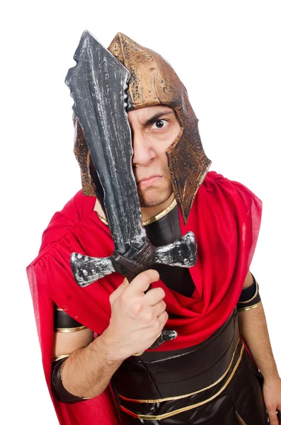 Gladiator bedrijf zwaard — Stockfoto