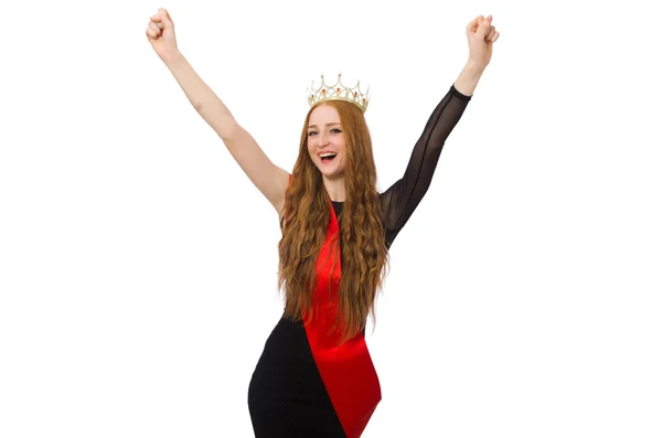 Young lady in elegant black dress — Stock Photo, Image