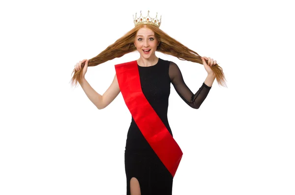 Young lady in elegant black dress — Stock Photo, Image