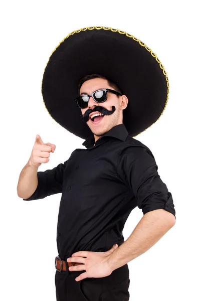 Lustiger Mann mit Sombrero-Hut — Stockfoto