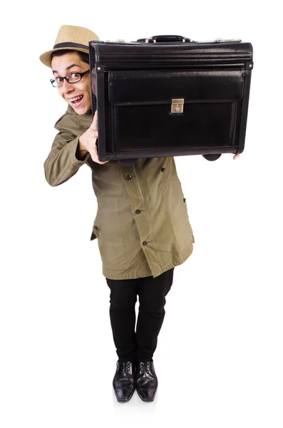 Young man with briefcase — Stock Photo, Image