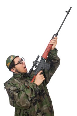 Silahlı askeri adam