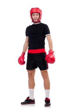 Kırmızı Gloverlar ile komik boksör