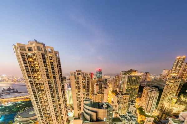 Hong Kong durante el atardecer — Foto de Stock