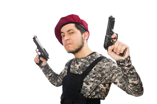 Soldat med ett vapen — Stockfoto