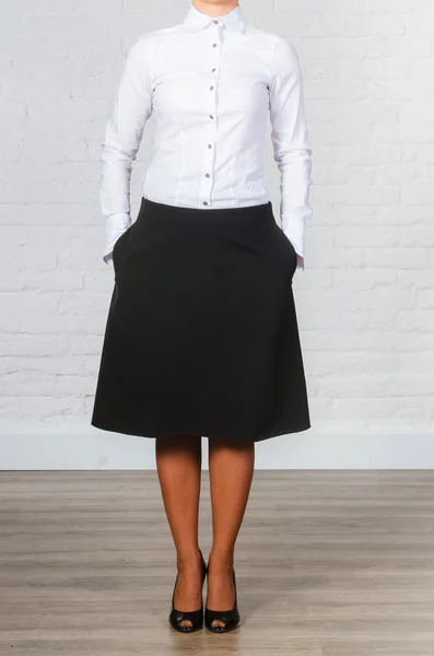 Samice černý kancelář oblečení — Stock fotografie