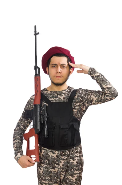 Soldato con un'arma — Foto Stock