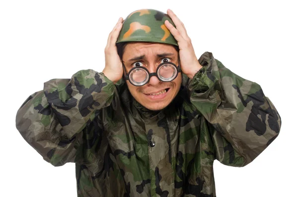 Grappige militaire mens — Stockfoto