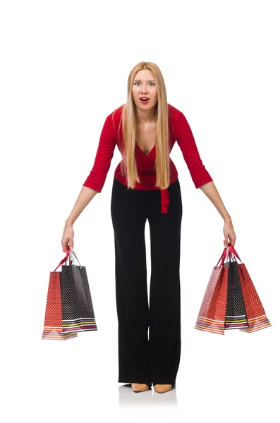 Young woman in flared pants — Stock Photo, Image