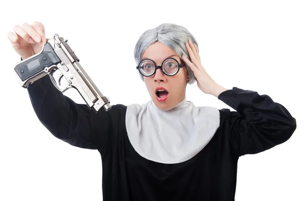 Comic woman nun — Stock Photo, Image