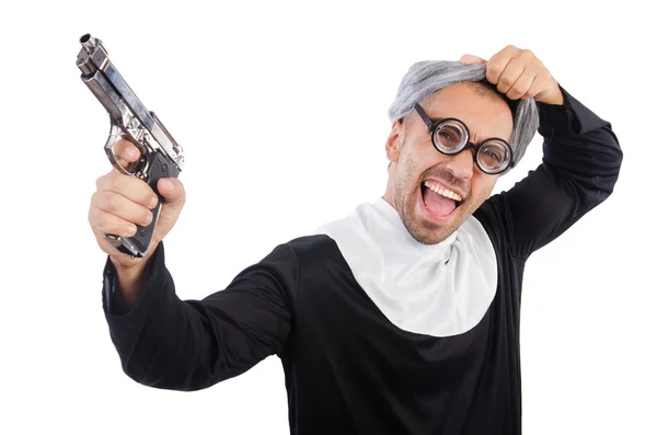 Young man wearing as nun — Stock Photo, Image