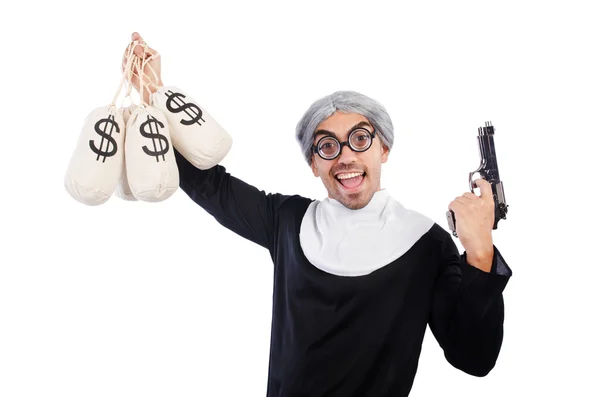 Young man wearing as nun — Stock Photo, Image