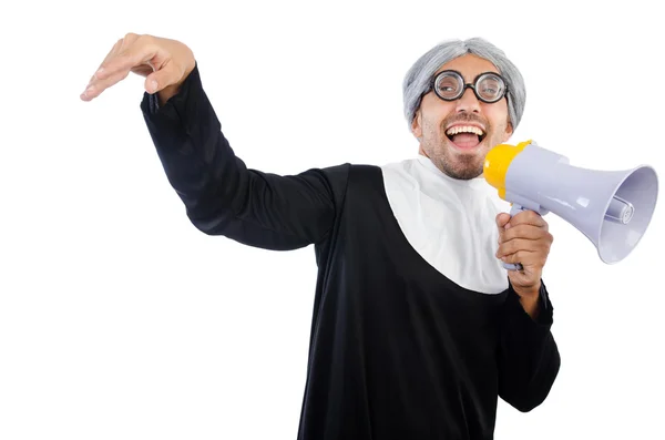 Rahibe olarak giyen genç adam — Stok fotoğraf