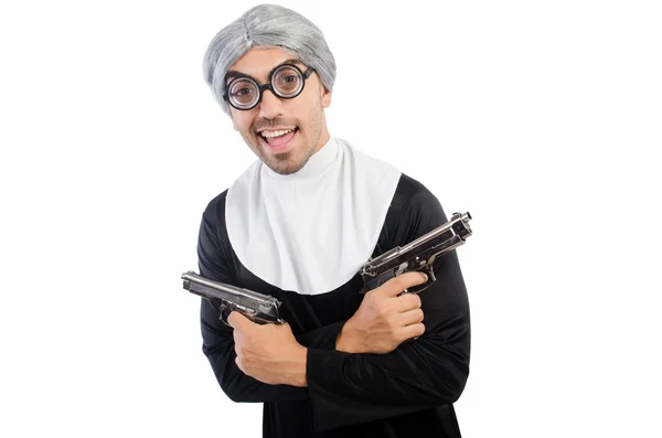 Young man wearing as nun — Stock Photo, Image