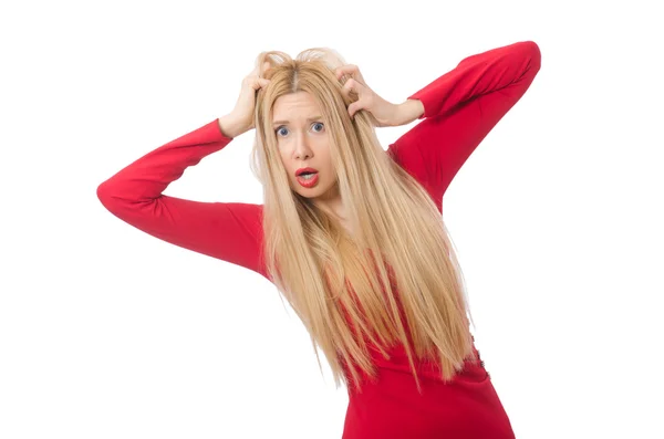 Mulher em vestido vermelho — Fotografia de Stock