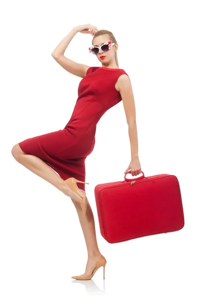 Woman in red dress — Stock Photo, Image
