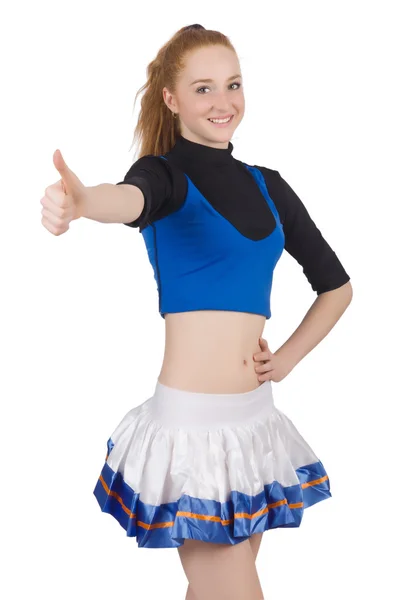 Cheerleader isolato sullo sfondo bianco — Foto Stock