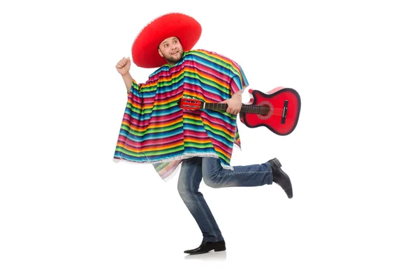 Mexicano engraçado com guitarra — Fotografia de Stock