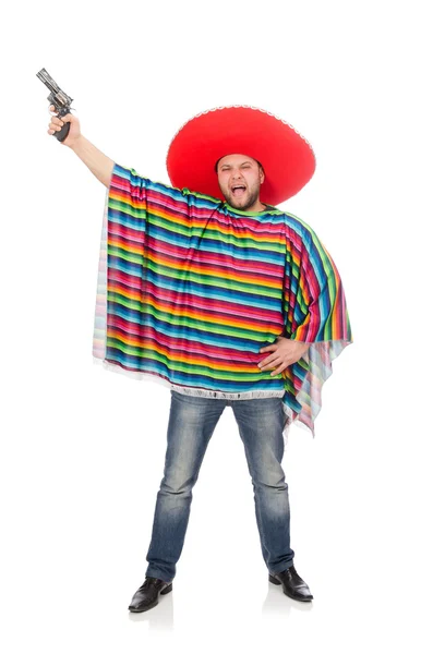 Mexicano engraçado segurando pistola — Fotografia de Stock