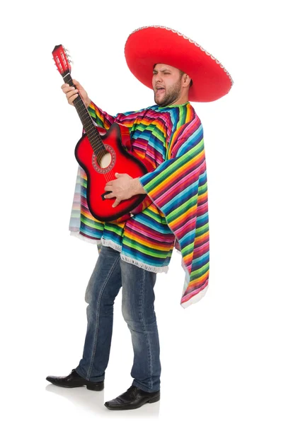 Mexicano engraçado com guitarra — Fotografia de Stock