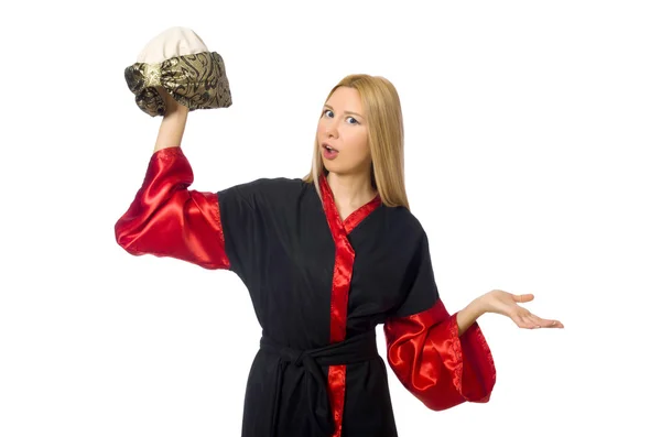 Female in magician suit — Stock Photo, Image