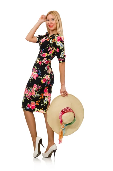 Mädchen im floralen Kleid — Stockfoto