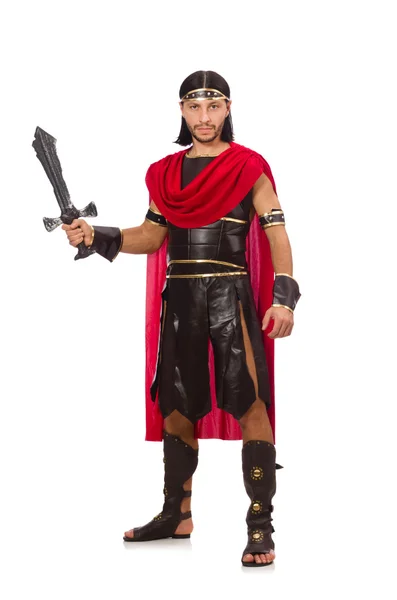 Gladiator posing with sword — Stock Photo, Image
