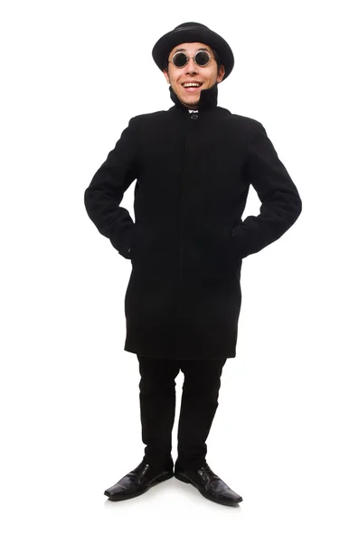 Uomo con un cappotto nero — Foto Stock