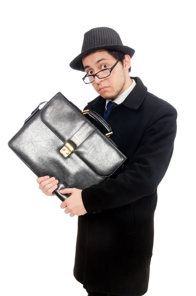 Muž hospodářství kufr — Stock fotografie
