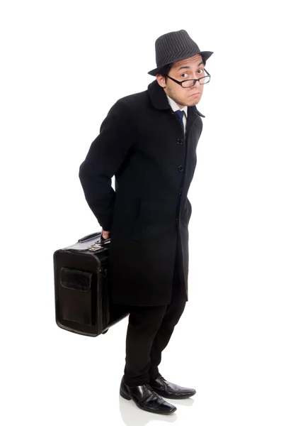 Mann mit Koffer — Stockfoto