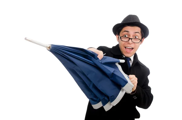 Young man with umbrella — Stock Photo, Image