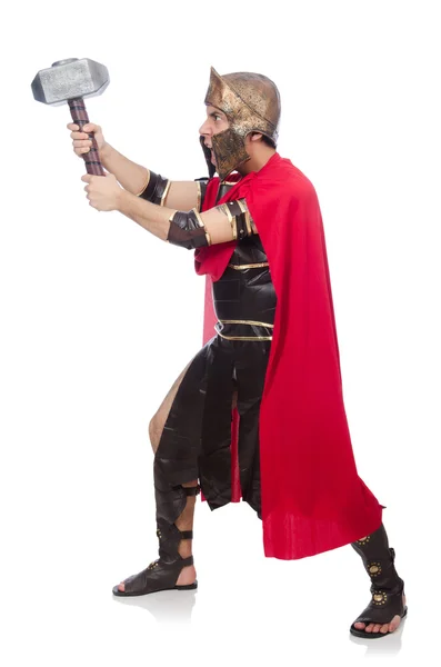 Gladiator holding hammer — Stock Photo, Image