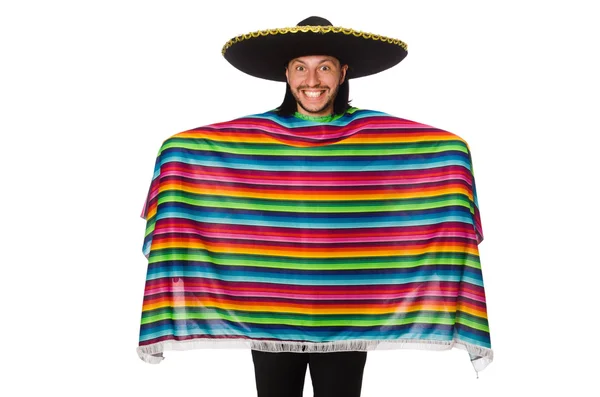 Knappe man in levendige poncho — Stockfoto