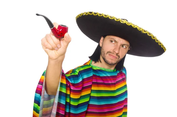 Handsome man in vivid poncho — Stock Photo, Image