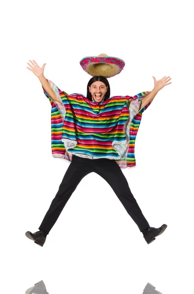 Hombre guapo en poncho vívido — Foto de Stock