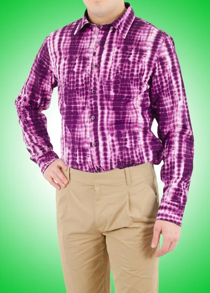 Male model with shirt against the gradient — Stock Photo, Image