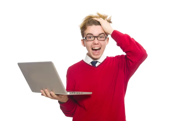 Schüler mit Laptop — Stockfoto