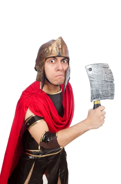 Gladiator hält Spalter — Stockfoto