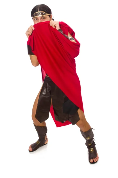 Gladiator in red cloak — Stock Photo, Image