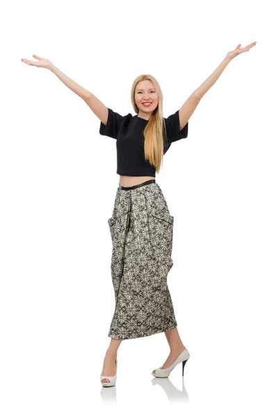 Woman in long skirt — Stock Photo, Image