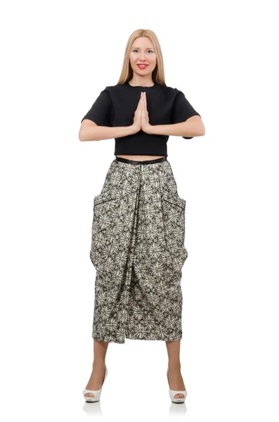 Woman in long skirt — Stock Photo, Image