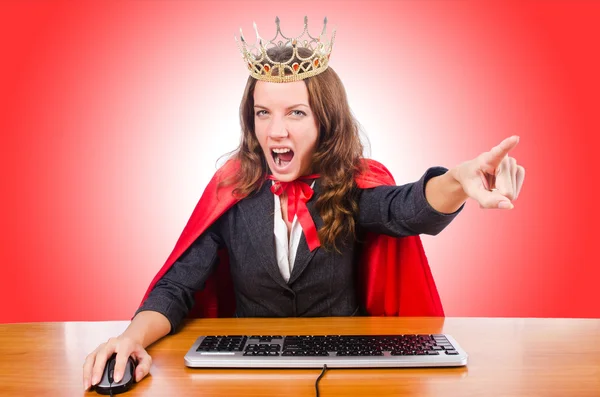 Office queen isolated on the red — Stock Photo, Image