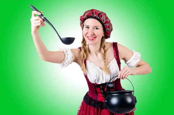 Young woman in traditional german costume — Stock Photo, Image