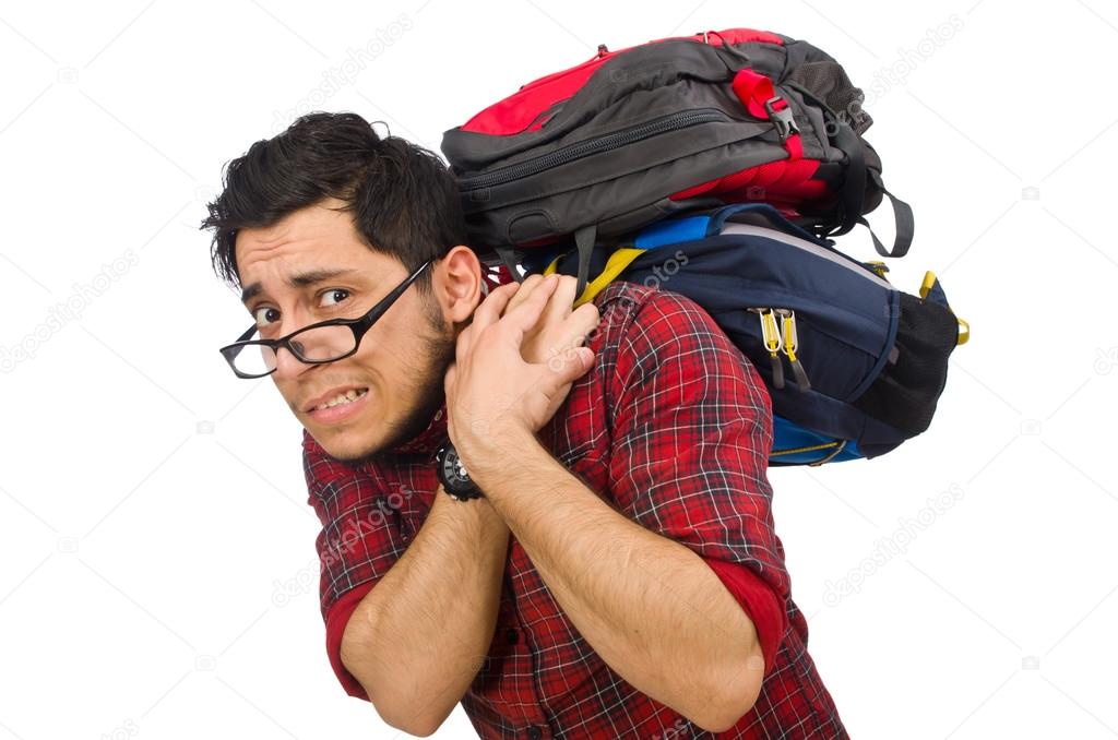 Young man with bags