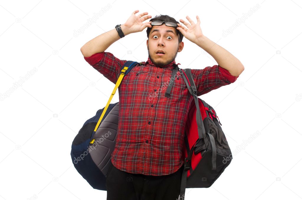 Young man with bags