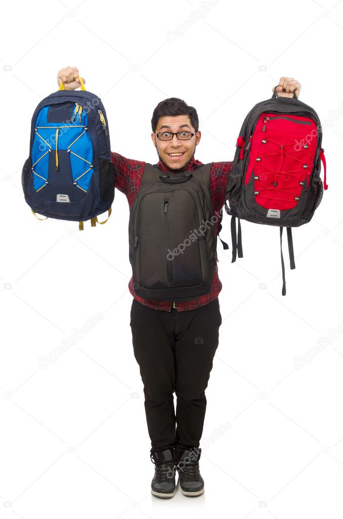 Young man with bags