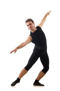 Beyaz arka plan üzerinde izole dansçı