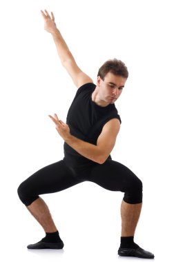 Beyaz arka plan üzerinde izole dansçı