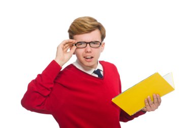 Kağıt üzerinde beyaz izole ile öğrenci