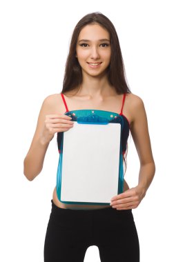 Spor takım elbiseli kız, beyaz tenli.